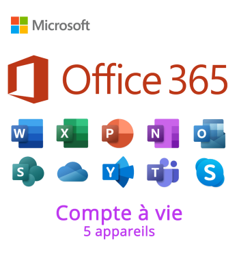 Acheter un Compte avec Licence à vie Microsoft Office 365 Pro Plus - 5 appareils