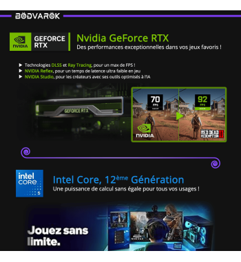 Achat : PC Gamer - Nvidia RTX 4060, Intel Core i5, Win11 + Wifi