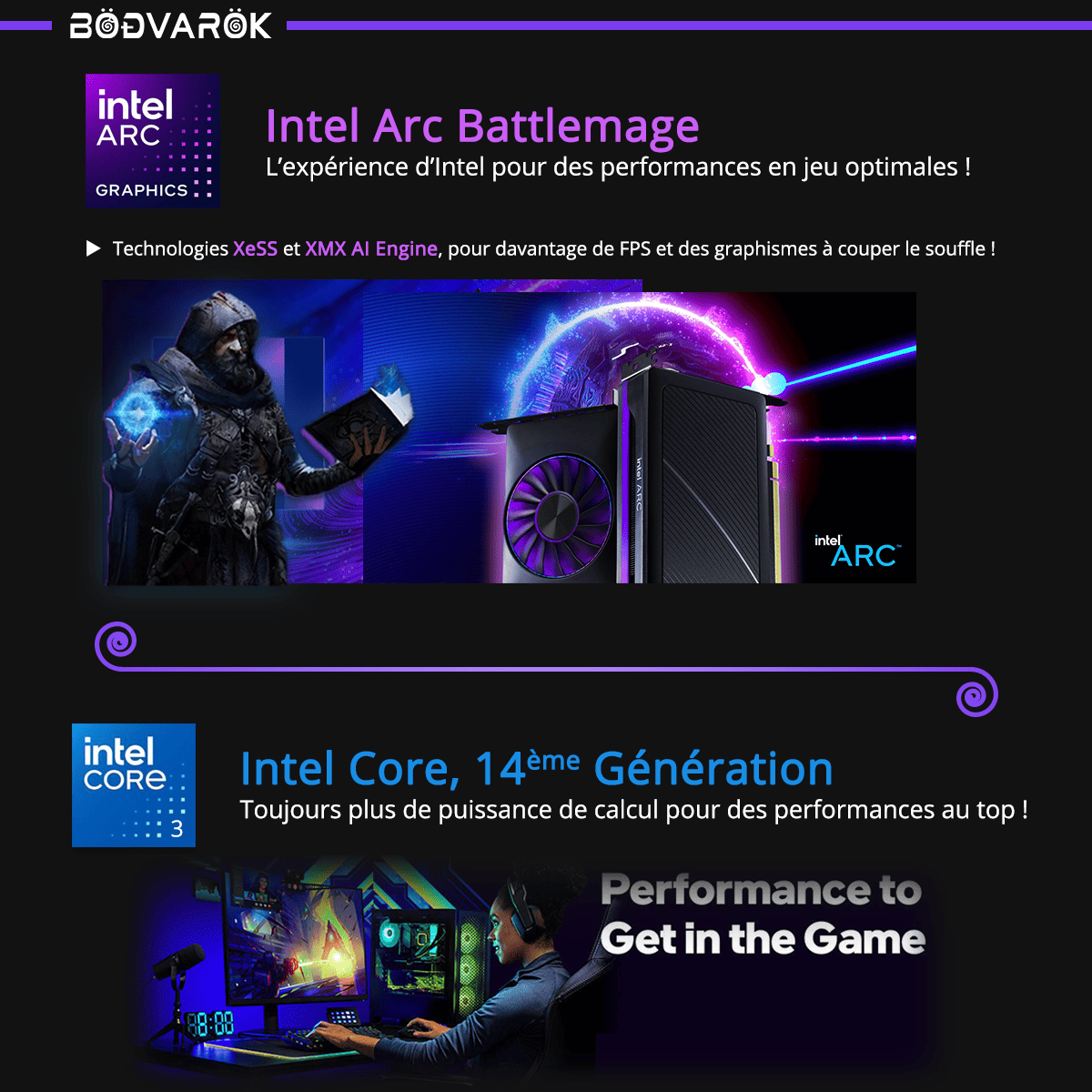 PC Gaming Bodvarok Jorundr - Intel Arc B570 et Intel Core i3 14100F : Un duo parfait pour le Gaming en 2026 !